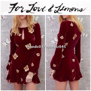 For Love & Lemons papillon butterfly dress in raspberry S
